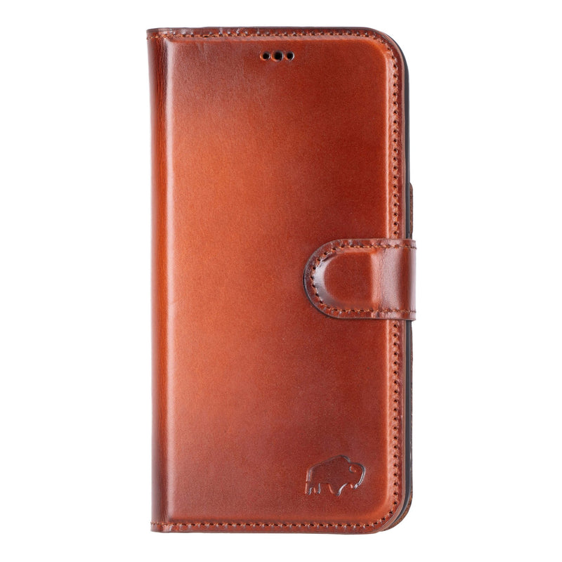 Carter Detachable Leather iPhone 15 Pro Max Wallet Case, Burnished Tan - BlackBrook Case