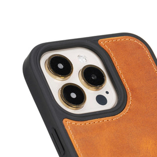 Carter Detachable Leather Wallet Case – iPhone 15 Pro Max, Golden Brown - BlackBrook Case