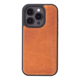 Carter Detachable Leather Wallet Case – iPhone 15 Pro Max, Golden Brown - BlackBrook Case