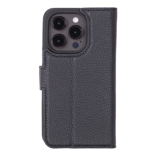 Carter Detachable Leather Wallet Case – iPhone 15 Pro Max, Pebble Black - BlackBrook Case
