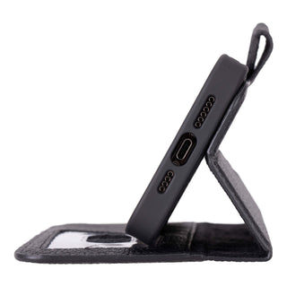 Carter Detachable Leather Wallet Case – iPhone 15 Pro, Pebble Black - BlackBrook Case