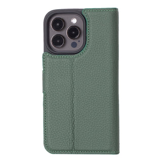 Carter Detachable Leather Wallet Case – iPhone 15 Pro, Pebble Green - BlackBrook Case