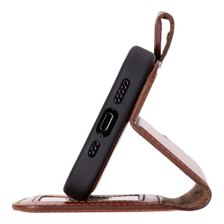 Carter Detachable Leather Wallet Case – iPhone 16 Pro, Burnished Tan - BlackBrook Case