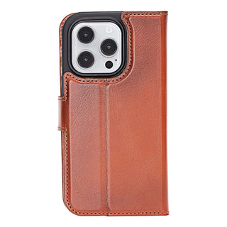 Carter Detachable Leather Wallet Case – iPhone 16 Pro, Burnished Tan - BlackBrook Case