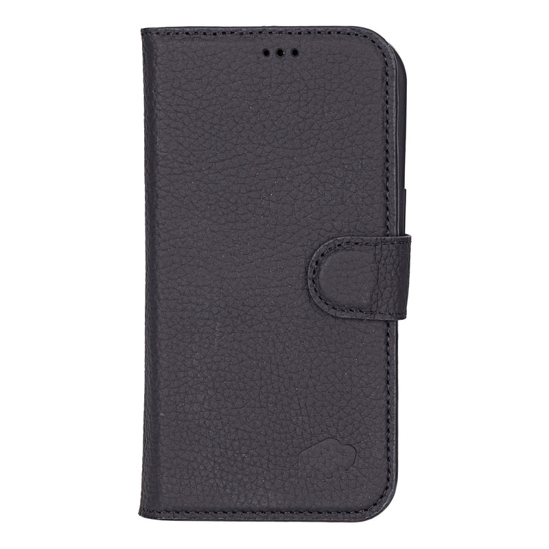 Carter Detachable Leather iPhone 16 Pro Max Wallet Case, Pebble Black - BlackBrook Case