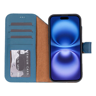 Carter Detachable Leather Wallet Case – iPhone 17 Air, Blue - UnBranded
