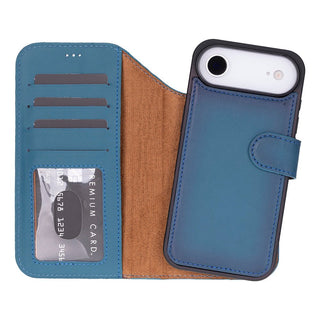 Carter Detachable Leather Wallet Case – iPhone 17 Air, Blue - UnBranded
