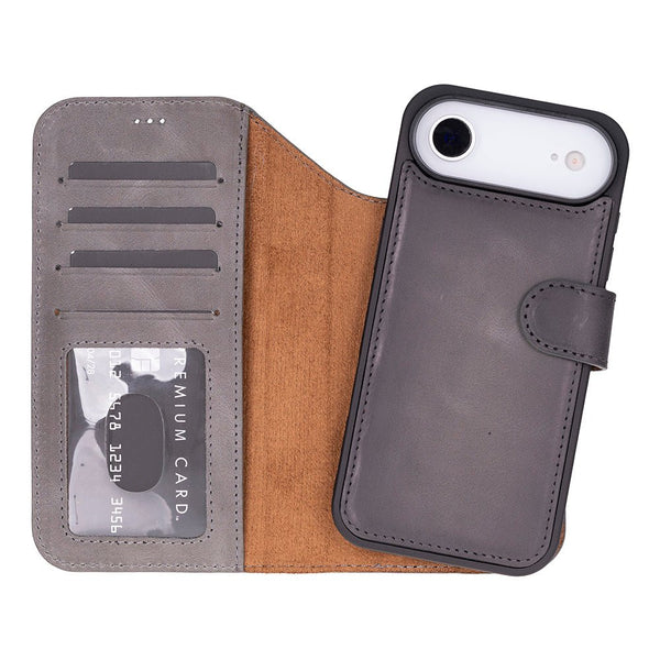 Carter Detachable Leather iPhone Air Wallet Case, Gray
