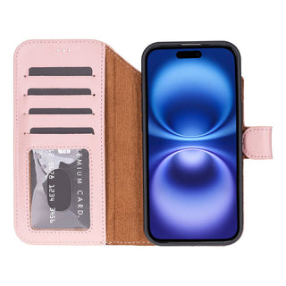 Carter Detachable Leather Wallet Case – iPhone 17 Air, Pink - UnBranded