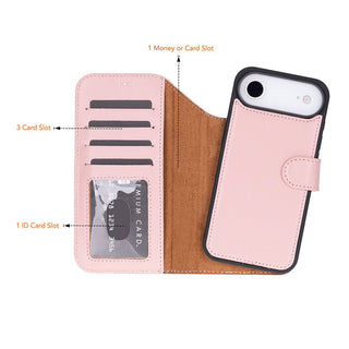 Carter Detachable Leather Wallet Case – iPhone 17 Air, Pink - UnBranded