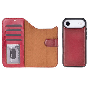 Carter Detachable Leather Wallet Case – iPhone 17 Air, Red - UnBranded