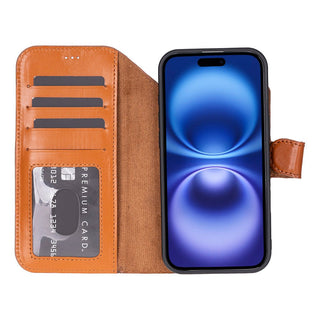 Carter Detachable Leather Wallet Case – iPhone 17 Air, Rustic Tan - UnBranded