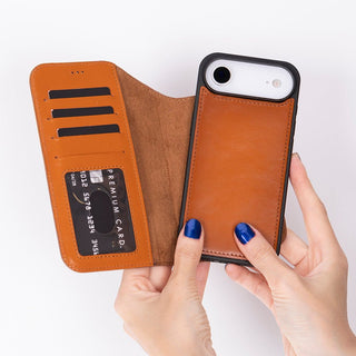 Carter Detachable Leather Wallet Case – iPhone 17 Air, Rustic Tan - UnBranded