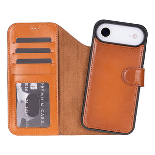 Carter Detachable Leather Wallet Case – iPhone 17 Air, Rustic Tan - UnBranded