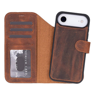 Carter Detachable Leather Wallet Case – iPhone 17 Air, Saddle Brown - UnBranded