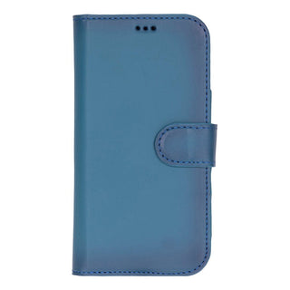 Carter Detachable Leather Wallet Case – iPhone 17, Blue - UnBranded