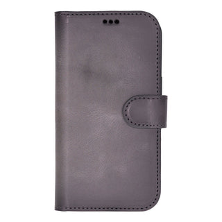 Carter Detachable Leather Wallet Case – iPhone 17, Gray - UnBranded