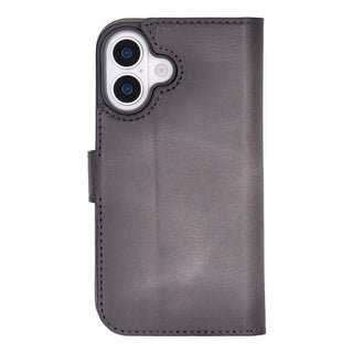 Carter Detachable Leather Wallet Case – iPhone 17, Gray - UnBranded