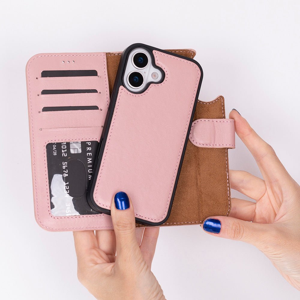 Magic iPhone 17 Leather Detachable Wallet Case Pink Magic iPhone 17 Leather Detachable Wallet Case Pink