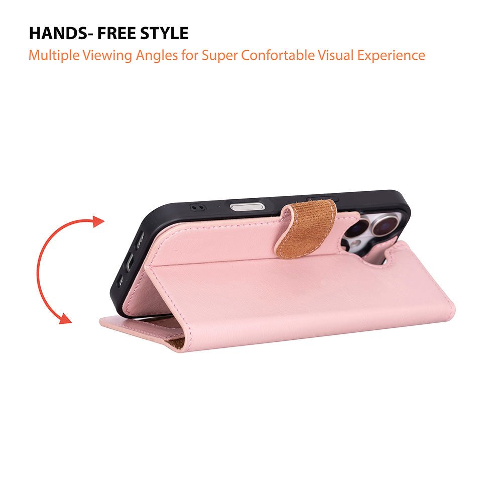 Magic iPhone 17 Leather Detachable Wallet Case Pink Magic iPhone 17 Leather Detachable Wallet Case Pink