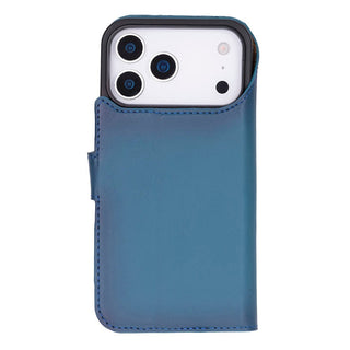 Carter Detachable Leather Wallet Case – iPhone 17 Pro Max, Blue - UnBranded