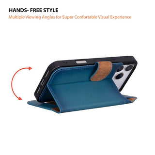 Carter Detachable Leather Wallet Case – iPhone 17 Pro Max, Blue - UnBranded