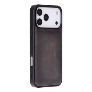 Carter Detachable Leather Wallet Case – iPhone 17 Pro Max, Gray - UnBranded