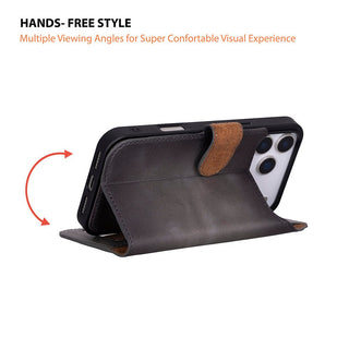 Carter Detachable Leather Wallet Case – iPhone 17 Pro Max, Gray - UnBranded