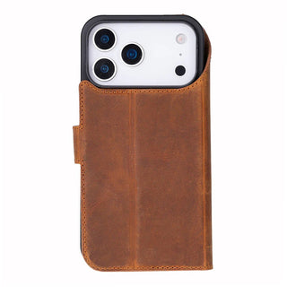 Carter Detachable Leather Wallet Case – iPhone 17 Pro Max, Moccasin - UnBranded