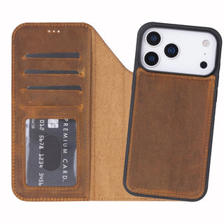 Carter Detachable Leather Wallet Case – iPhone 17 Pro Max, Moccasin - UnBranded