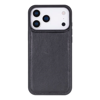 Carter Detachable Leather Wallet Case – iPhone 17 Pro Max, Rustic Black - UnBranded