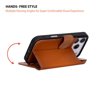 Carter Detachable Leather Wallet Case – iPhone 17 Pro Max, Rustic Tan - UnBranded