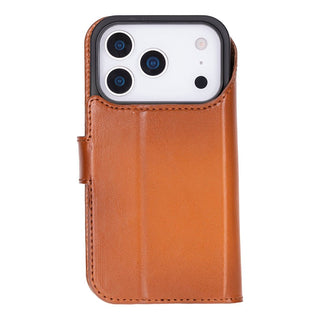 Carter Detachable Leather Wallet Case – iPhone 17 Pro Max, Rustic Tan - UnBranded