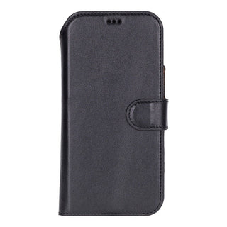 Carter Detachable Leather Wallet Case – iPhone 17 Pro, Rustic Black - UnBranded