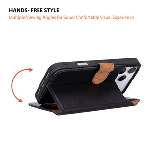 Carter Detachable Leather Wallet Case – iPhone 17 Pro, Rustic Black - UnBranded