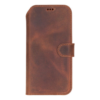 Carter Detachable Leather Wallet Case – iPhone 17 Pro, Saddle Brown - UnBranded