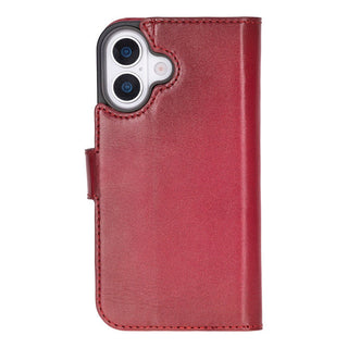 Carter Detachable Leather Wallet Case – iPhone 17, Red - BlackBrook Case