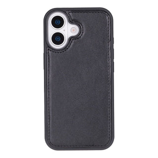 Carter Detachable Leather Wallet Case – iPhone 17, Rustic Black - UnBranded