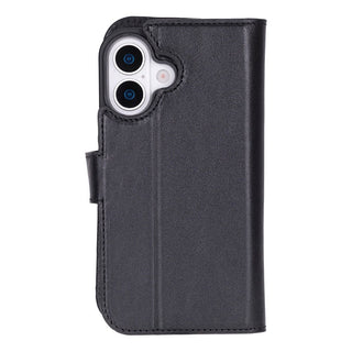 Carter Detachable Leather Wallet Case – iPhone 17, Rustic Black - UnBranded