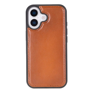 Carter Detachable Leather Wallet Case – iPhone 17, Rustic Tan - UnBranded