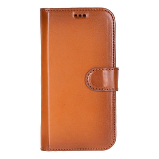 Carter Detachable Leather Wallet Case – iPhone 17, Rustic Tan - UnBranded
