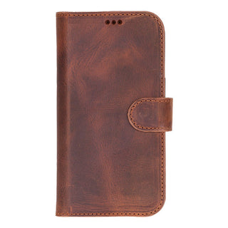 Carter Detachable Leather Wallet Case – iPhone 17, Saddle Brown - UnBranded
