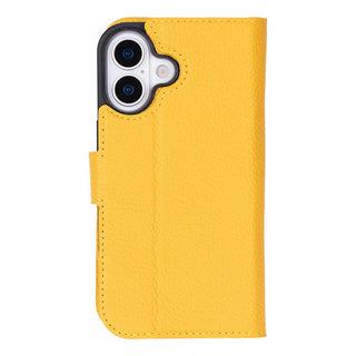 Carter Detachable Leather Wallet Case – iPhone 17, Yellow - UnBranded