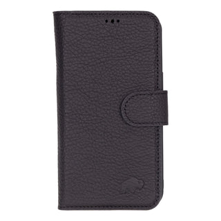Carter Detachable Leather Wallet Case – iPhone 17e, Pebble Black - BlackBrook Case