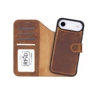 Carter Detachable Leather Wallet Case – iPhone Air, Moccasin - UnBranded