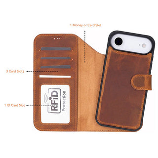 Carter Detachable Leather Wallet Case – iPhone Air, Moccasin - UnBranded