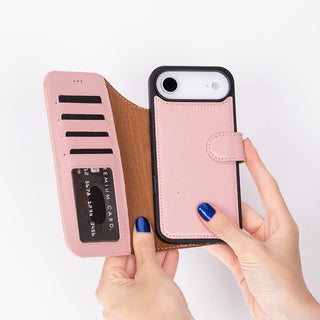 Carter Detachable Leather iPhone Air Wallet Case, Pink - BlackBrook Case