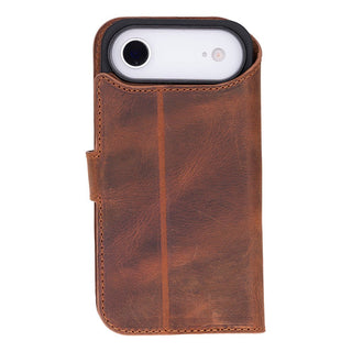 Carter Detachable Leather Wallet Case – iPhone Air, Saddle Brown - UnBranded