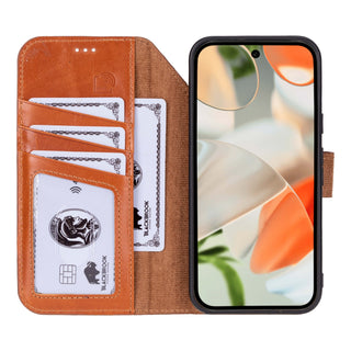 Carter Detachable Leather Wallet Case – Pixel 10, Burnished Tan - BlackBrook Case