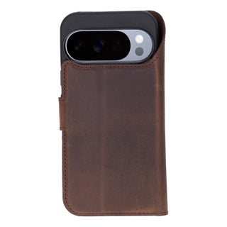Carter Detachable Leather Wallet Case – Pixel 10, Distressed Coffee - BlackBrook Case